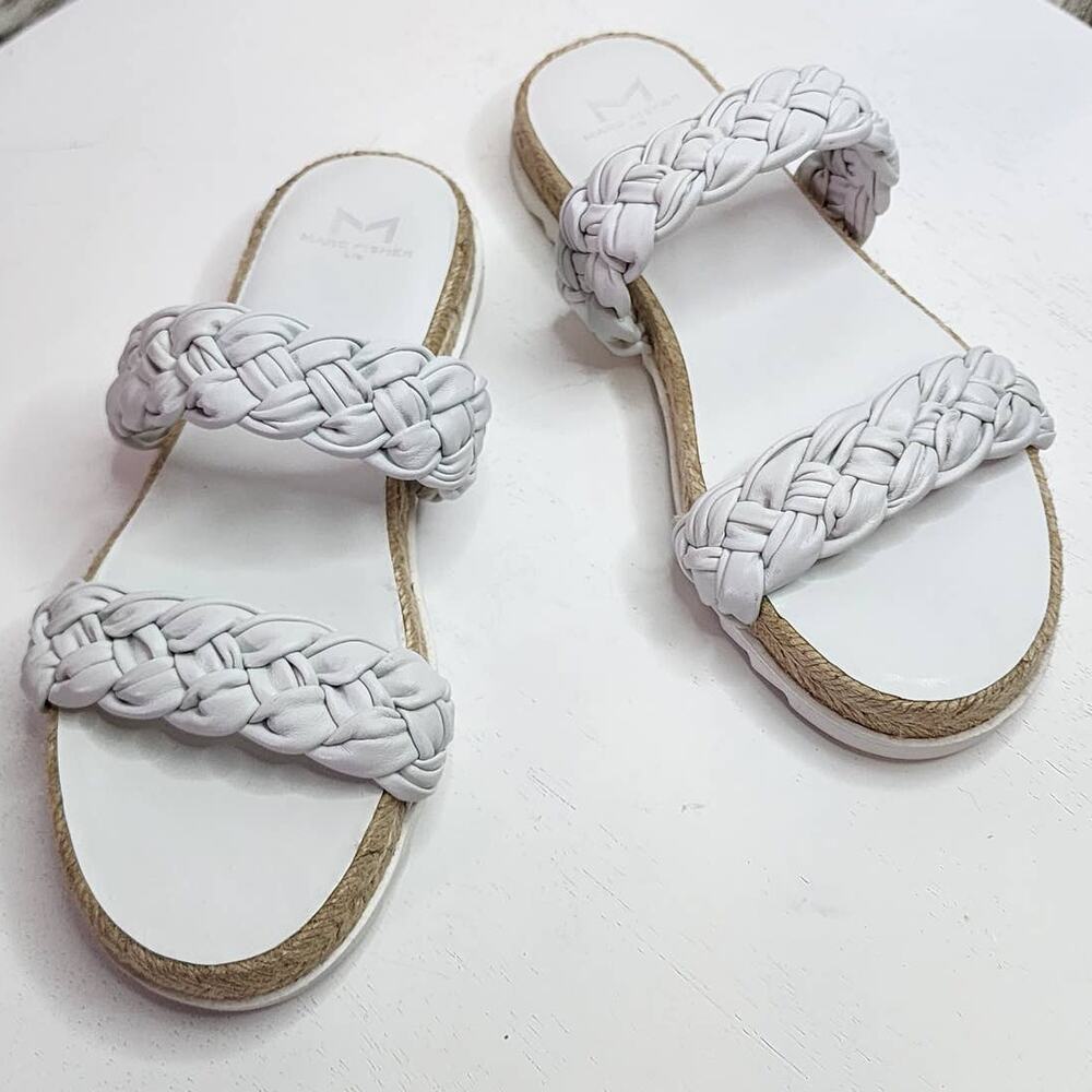 Marc Fisher Jaimee White Braided Espadrille Sandal - Picture 2 of 14